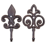 ED Hook cast iron FLEUR DE LIS, full lily (No. 1)/cut lily (No. 2), 12x5x20cm|Esschert Design