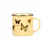 ED Mug TIN, enamel, BUTTERFLIES, 13x10x9cm/0.5L, beige|Esschert Design