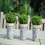 Flower pot, blue-white ceramic 