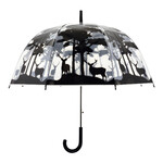 Umbrella transparent FOREST and DEER, clear/black, 80cm|Esschert Design