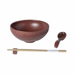 Bowl|ramen, spoon, chopstick holder dia.19cm|1L, PACIFICA, red (cay.) set|Casafina