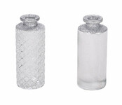 Vase, silver, 5.5x13cm, package contains 2 pieces! (SALE)|Ego Decor