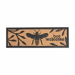 Doormat Bee BEE WELCOME, 75.5x25cm, natural/black|Esschert Design