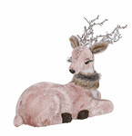 Recumbent deer, pink, 19x9x18cm * (SALE)|Ego Dekor