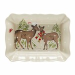 Baking dish 36x26cm, DEER FRIENDS, white|Linen (SALE)|Casafina