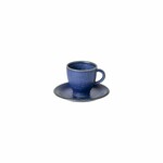 Coffee cup with saucer 0.08L POSITANO, blue (turquoise) (SALE)|Casafina