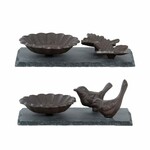 Drinker/bath for birds BIRD/BUTTERFLY, 20x12cm, cast iron|Esschert Design