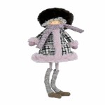 Decoration doll with coat, fabric, 31 cm, black/pink|Ego Dekor