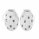 Heart/star lantern, white, 14x14x14cm, package contains 2 pieces!|Ego Dekor