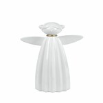 Angel with LED collar, white, 16x26x9cm, pc|Ego Dekor