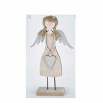 Angel with a heart on a pedestal, natural, 10.5x30.5x4.5cm, pc|Ego Dekor
