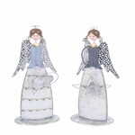 Decoration Angel heart/star, silver, 9.5x29.5x7cm, package contains 2 pieces!|Ego Dekor