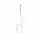 Závěs s patinou jelen, bílá, 6x18x0,1cm, ks|Ego Dekor