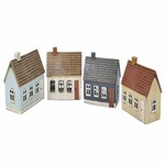 MyScandi Ceramic candlestick and decoration HOUSE on Riga square 3 windows, white/blue/beige/grey, height 14x14x7 cm