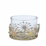 Candlestick Snowflake, gold, 7.5x8x7.5cm, pc|Ego Dekor