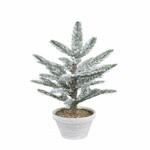 Tree in a flower pot decorative frozen, green/silver, 20x40x20cm, pc|Ego Dekor