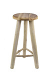 Krzesło barowe TEAK, naturalny, średnica 35x75cm | Van Der Leeden 1915