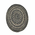 NL Placemat|mat, jute, natural/black, diameter 38cm|Van Der Leeden 1915