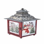 Lantern Snowman, grey/clear, 18x29x18cm, pc|Ego Dekor