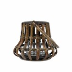 Rattan/glass lantern 24cm, natural (SALE)|Van Der Leeden 1915