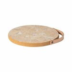 Podložka korková s koženým uchem pr.25cm, CORK COLLECTION, bílá|White-natural|Casafina