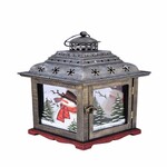 Snowman lantern, grey, 21x35x21cm, pc|Ego Dekor