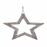 Star curtain PINE WOOD, white washed, 30x30x3cm, pc|Ego Dekor