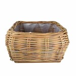 Basket with wooden bottom frame, natural|honey, 50x50x53cm (SALE)|Van Der Leeden 1915