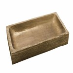 Rectangular bowl/tray, wooden, gold, 47x23x5cm *|Ego Dekor