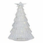 Glass tree decoration, LED, white with sequins, 10x34cm * (SALE)|Ego Dekor