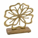 Decoration on the figure Flower, gold, 15.8x5x18.6cm (SALE)|Ego Dekor