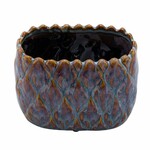 Cover for No Limit flower pot, oval, ceramic, blue/brown, 20x11x9.5cm (SALE)|Ego Dekor