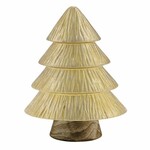 Tree decoration, ceramic with wood, gold and hazelnut, 10.5x26.5cm (SALE)|Ego Dekor