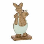Dekorácia Zajac, prírodná/zelená|mäta, 41x13x2, 5cm (DOPREDAJ)|Ego Dekor