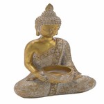 Decoration Sitting Buddha, gold, 16.5x11.5x26cm (SALE)|Ego Dekor