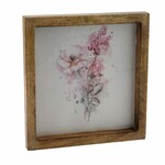 Picture Romantic, mango wood, natural/pink/white, 25.3x25.3x2.5cm (SALE)|Ego Dekor