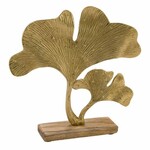 Decoration on the pedestal Ginko, gold, 23.4x5x26.8cm (SALE)|Ego Dekor