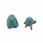 Seashell Decoration, Blue Sand Turtle, Ceramic, Blue/Brown, Pack Contains 2 Pieces! (SALE)|Ego Decor