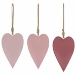 Hanger HEART, pink, 15x2.5x15cm, package contains 3 pieces! (SALE)|Ego Decor