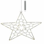 LED hanging star, 50 LEDs, AA battery, gold, 68x135cm|Ego Dekor