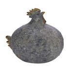 Round Hen figurine, grey/gold, 25x28x31cm (SALE)|Ego Dekor