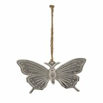 Záves Motýľ, strieborná, 6,9x0,4x,45cm (DOPREDAJ)|Ego Dekor