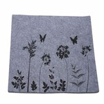 Tablecloth Meadow grass, felt, gray/black, 38x38x0.8cm (SALE)|Ego Dekor