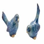 Ceramic bird, blue, 8.5x4.5x6cm, package contains 2 pieces! (SALE)|Ego Decor