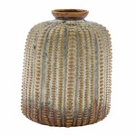 Ceramic vase, beige|brown, dia. 11x24cm (SALE)|Ego Decor