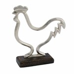 Decoration on the base Rooster, silver, 15x5.4x20xm (SALE)|Ego Dekor