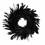 Feather wreath, black, 16x3cm (SALE)|Ego Dekor