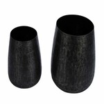 Cover for flower pot/Vase Night, aluminium, grey, 38.5x38.5x40.5c, set of 2 pieces!|Ego Dekor