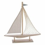 Decoration on the pedestal Sailboat, wood, natural, 28x6x55cm (SALE)|Ego Dekor