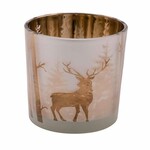 Candlestick Deer, white/gold, 7x7x8cm|Ego Dekor